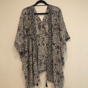 Floral Kimono Style Shawl